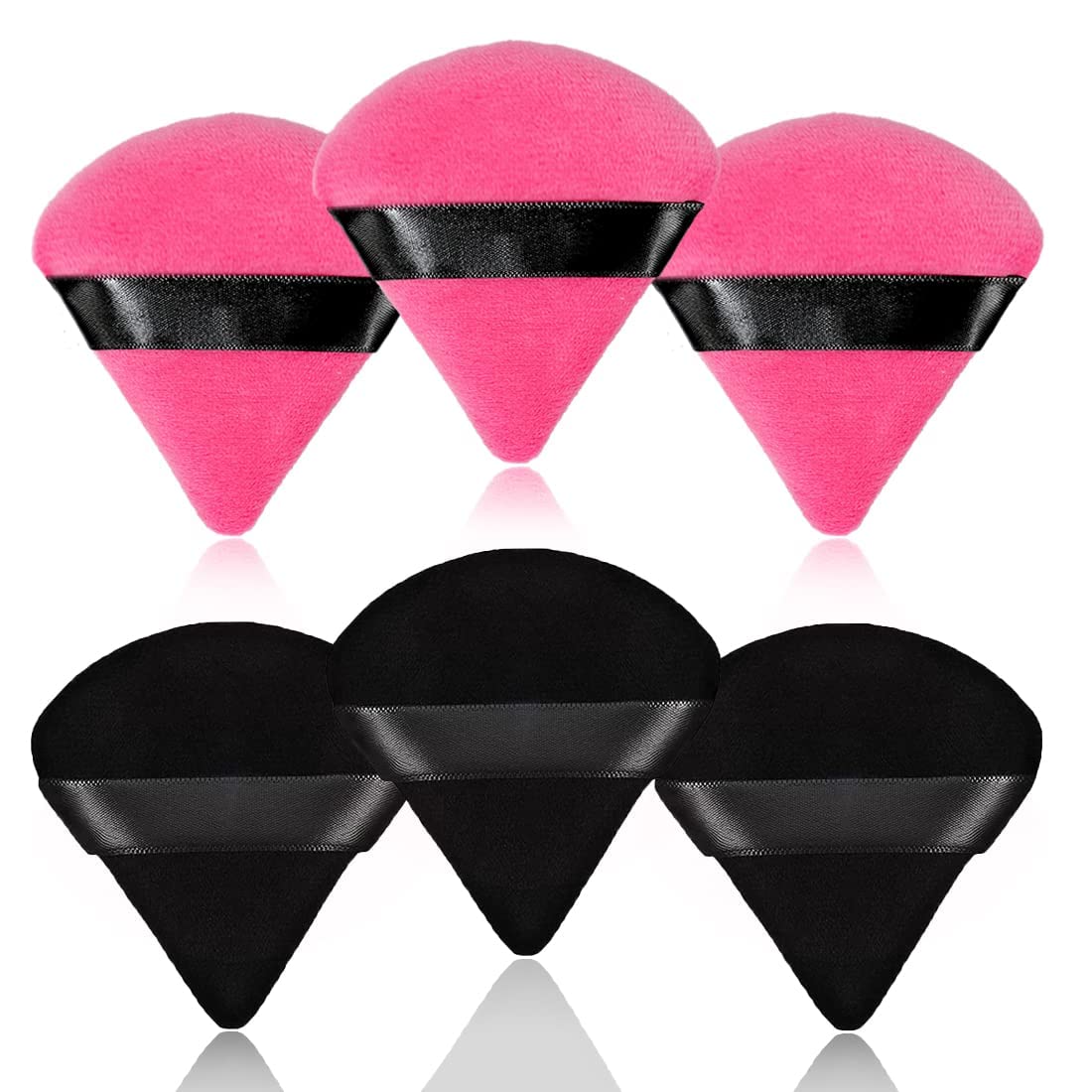 COSLUXE IMAGIC 6 Pieces Powder Puff Soft Face Triangle Makeup Puff for Loose Powder Body Cosmetic Foundation Sponges Beauty Blender Makeup Tool Multicolors