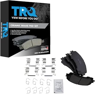 TRQ Front Brake Pads Ceramic Hardware Wear Sensor