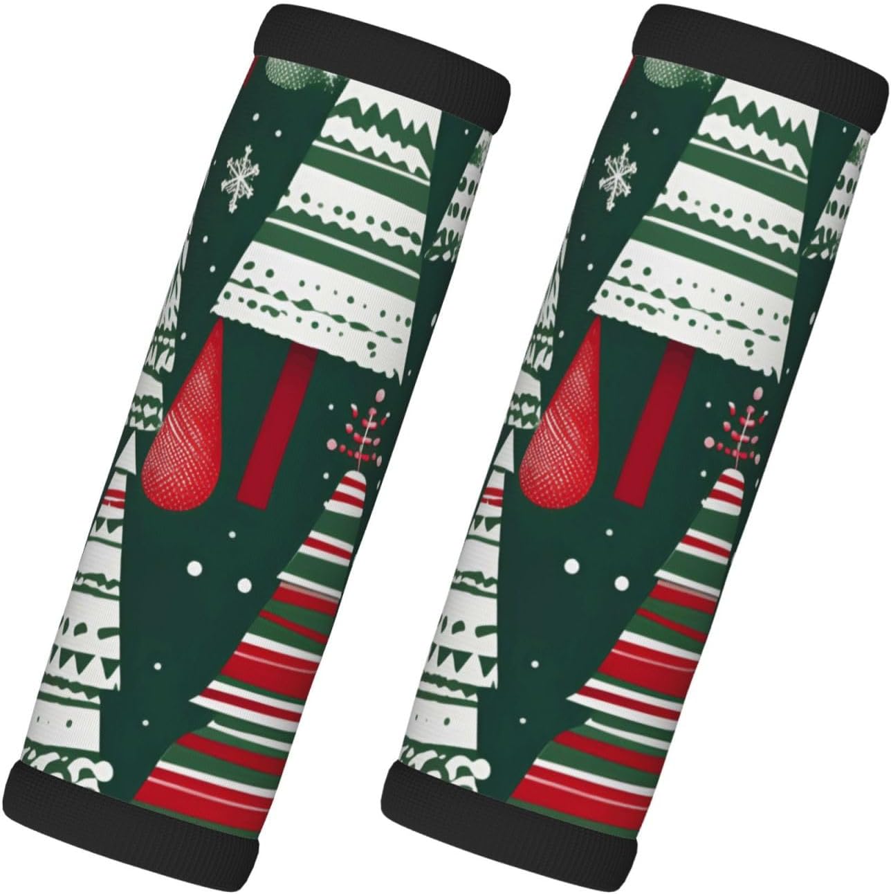 Christmas Trees Print Luggage Handle Wraps Luggage Identifiers Soft Neoprene Luggage Handle Wraps for Suitcase Trolley Handle Grip Cover 2 Pack Luggage Tags
