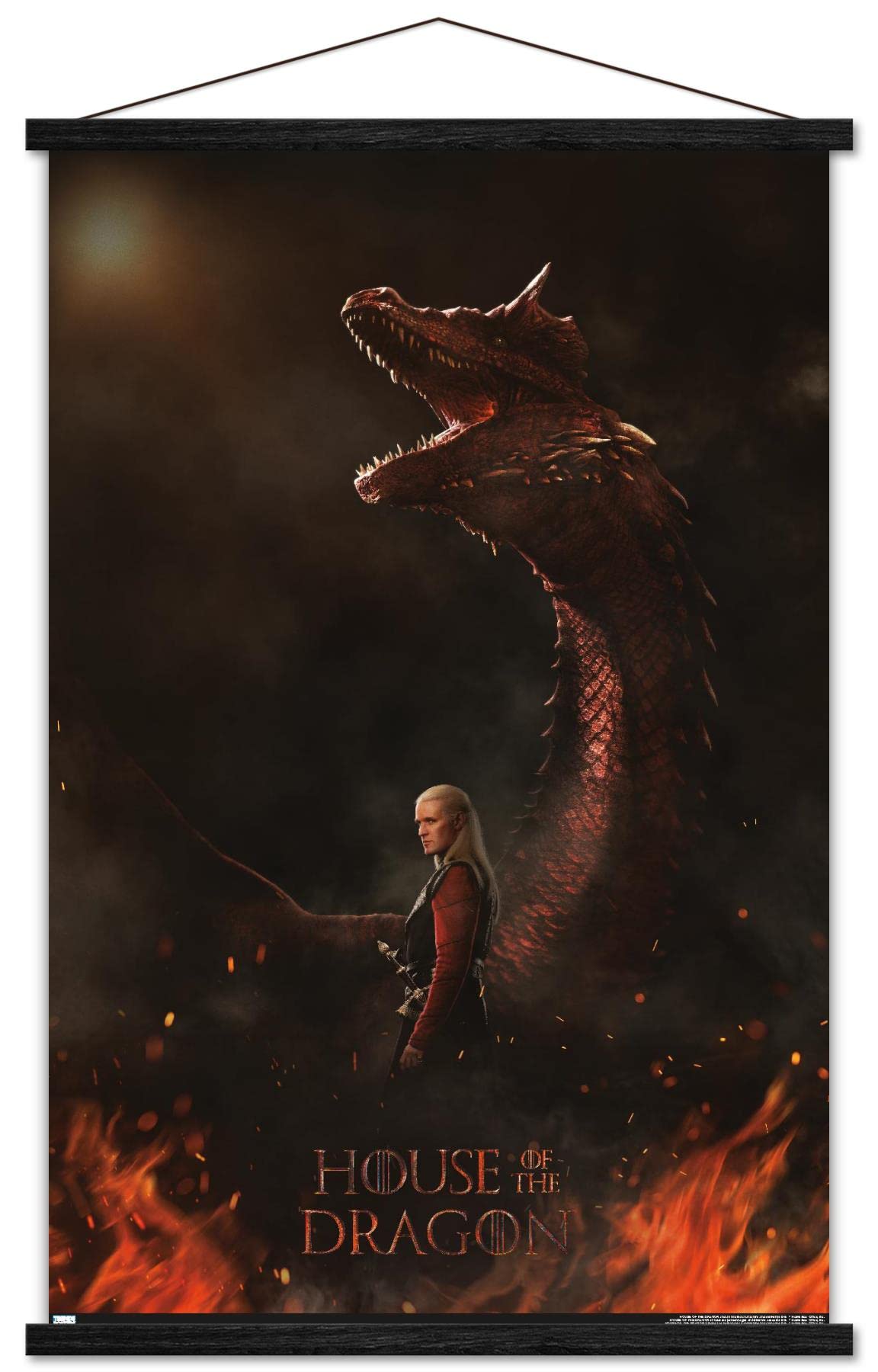 House of the Dragon - Daemon Dragon One Sheet Wall Poster with Magnetic Frame