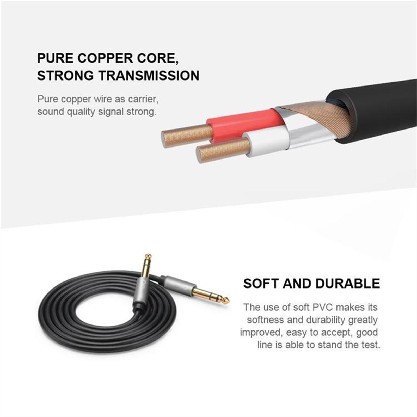Cavo Audio per Chitarra Cavo Jack Audio Cavo Jack Audio da 6,35 Mm A 6,35 Mm per Mixer per Chitarra (Color : 3 Meters)