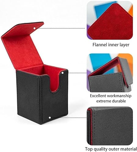 Miniatura 3 de Scimi Card Deck Box for Trading Card Storage Box Fits 100+ Single Sleeved Cards, PU Leather Strong Magnet Card Deck Case for MTG TCG CCG