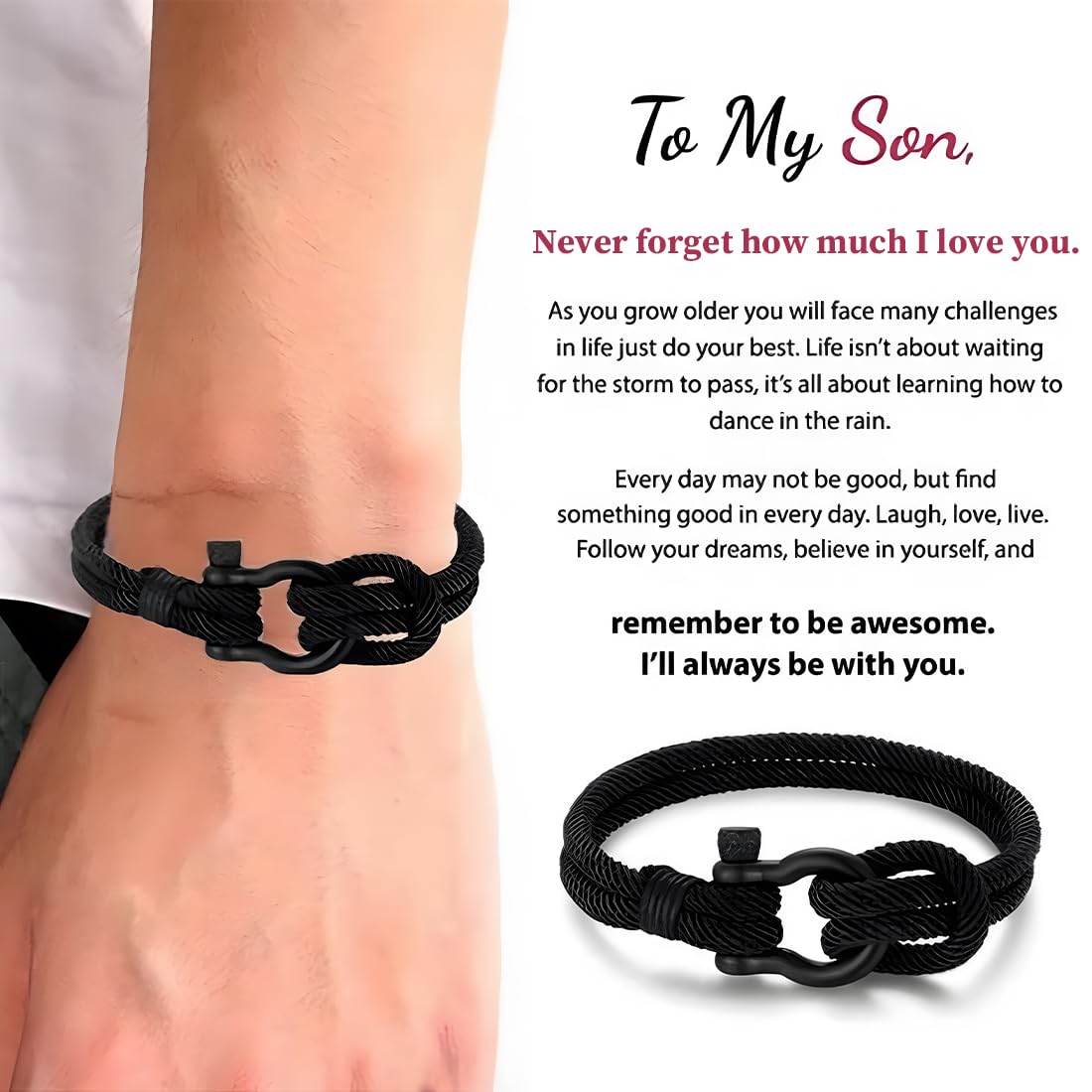 Pulsera Original para Chico, Regalo Cumpleaños para Hijo 10-21 Años