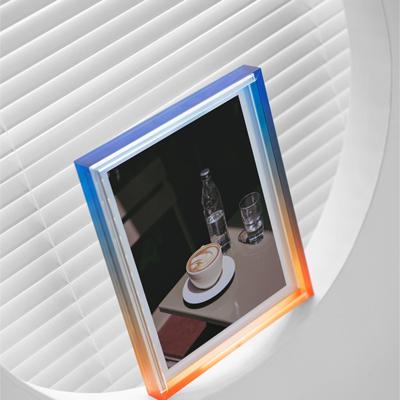 Prosta Ramka na Zdjęcia 2-częściowa Gradientowa Akrylowa Ramka Na Zdjęcia, Stojak Fotograficzne Klasyczna(Red-green,8inch)