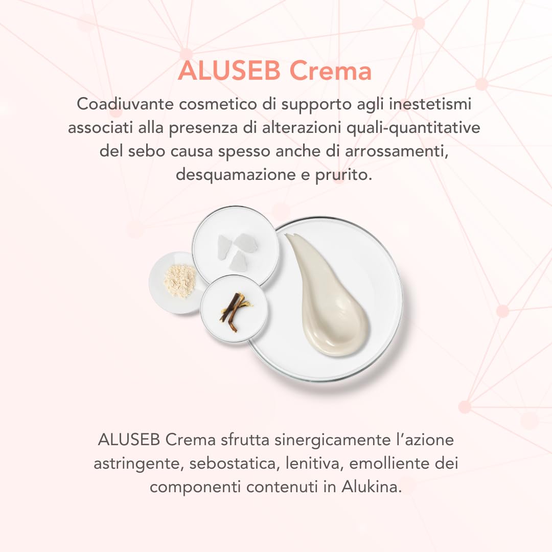 Aluseb - Crema per Dermatite Seborroica con Alukina, Vitamina E e Ribes Nigrus - Ideale per il Sollievo e il Benessere della Pelle di Viso e Corpo - 30ml