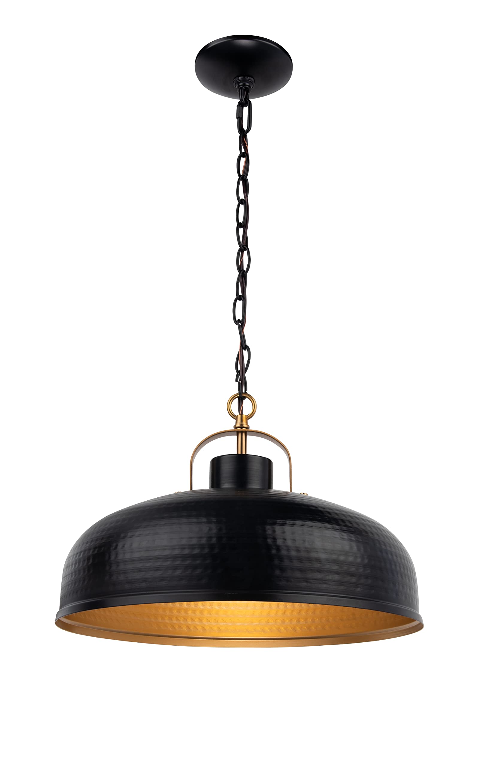 Ambert Rustic Black Pendant Light Fixture, Industrial Farmhouse Pendant Light Vintage Hanging Ceiling Lamp Fixtures for Kitchen Island, Barn, Dining Room, E26 Base