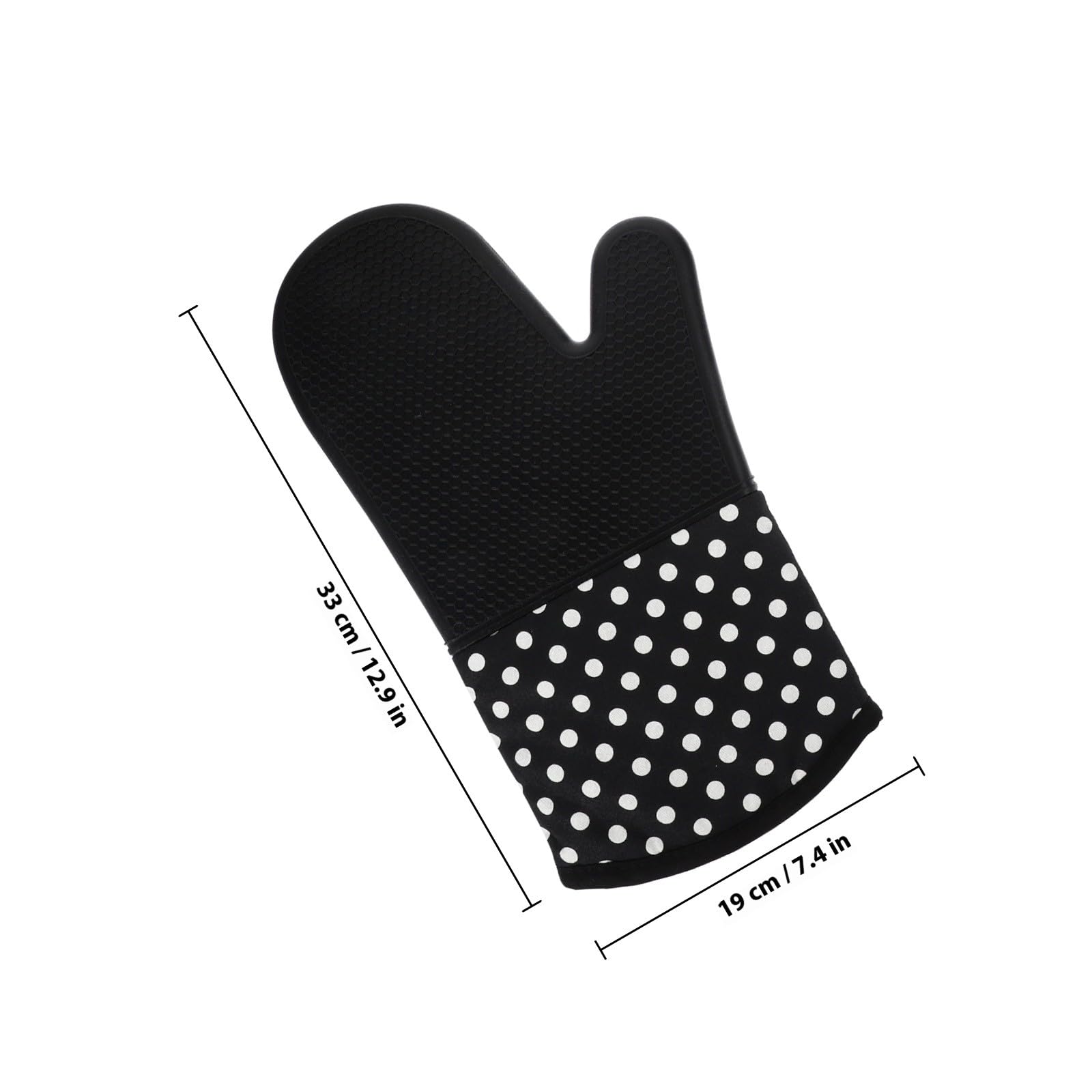 Guantes de Horno de Silicona 2 Piezas Negros Antideslizantes