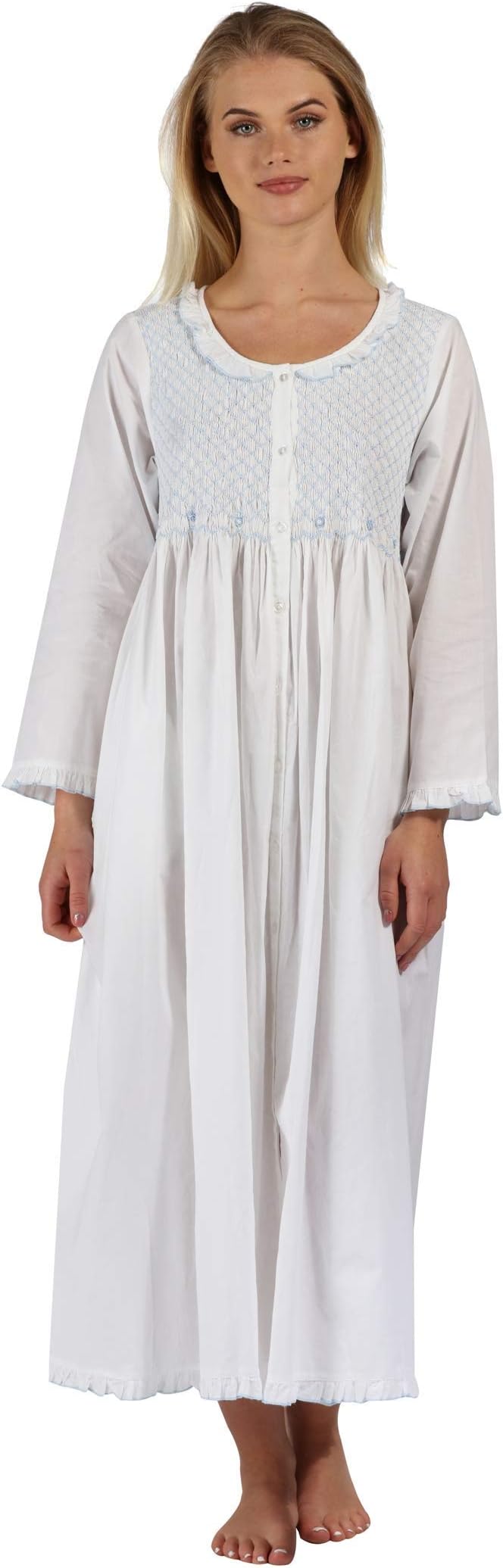 The 1 for UWomens Nightgown - Victorian Nightgowns for Women, Elsa 100% Cotton Housecoat