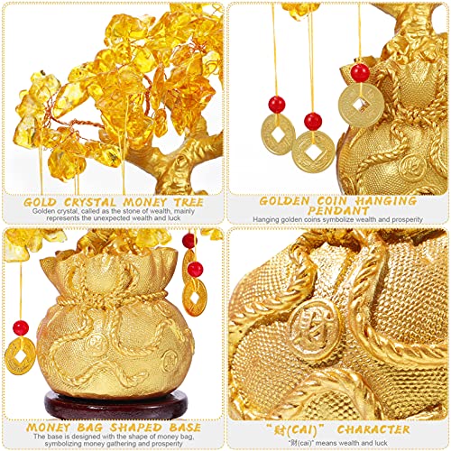 BESPORTBLE Natural De Cristal Árvore Do Dinheiro Sorte Fortuna Árvore Artificial Citrino Feng Shui B