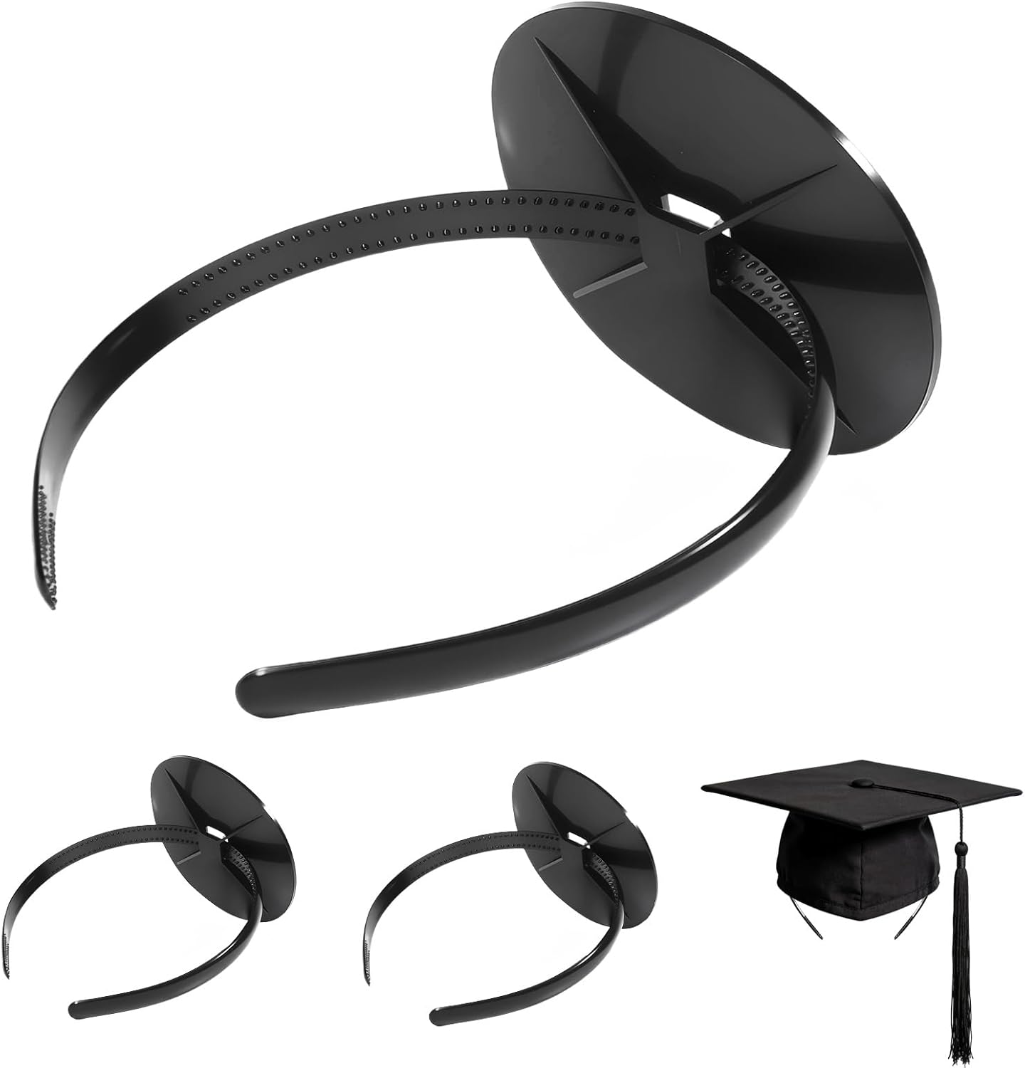 2 Pcs Graduation Cap Headband, 2025 New Grad Hat Insert, Secure Hairstyle, Not Change Hair, Firm Anti-Fall Hairband for Graduates, Students, Women(Not Including the Grad Hat)