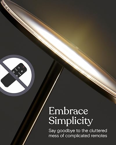 Miniatura 5 de Brightech Paquete: Lámpara de pie de lectura LED Leaf BUNDLED con Sky LED Torchiere Lámpara de pie - Latón antiguo