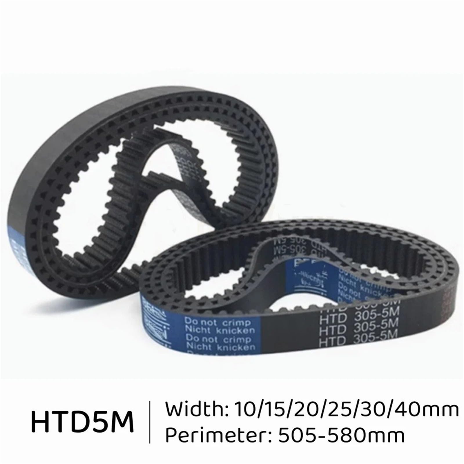 Cinghie Poly-V Cinghia Distribuzione In Gomma HTD 5M Larghezza 10/15/20/25/30/40Mm Perimetro 505/510/515/520/525/530/535/540/545/550/555/560/565/570/575/580Mm | 5M-535mm,10mm