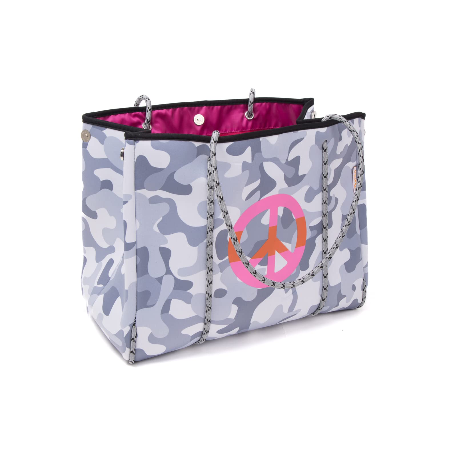Mooilo - Borsa in neoprene mimetico da donna, per shopping, vacanze, viaggi, sport, ufficio, scuola, piscina, spiaggia, design made in Germany