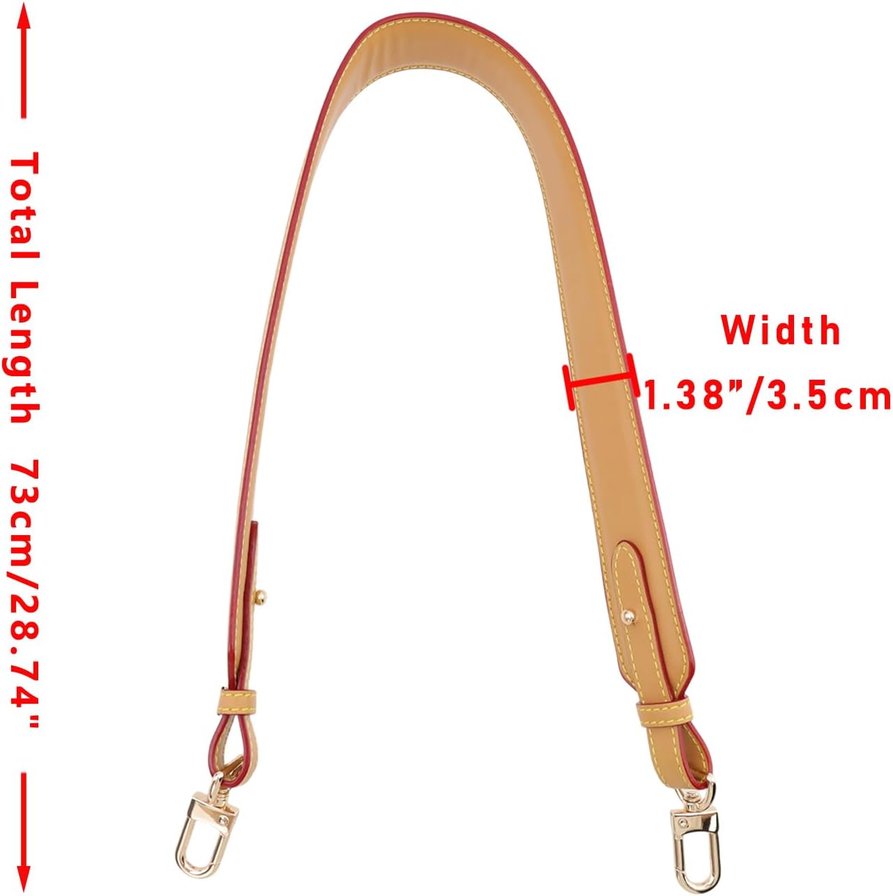 28.74"/73cm PU Leather Crossbody Strap, Replacement Straps for Handbags or Purse, Beeswax PU Leather Bag Strap Extender, Purse Chain Accessories - Image 2