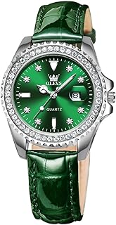 OLEVS Ladies Watch Diamond Dress Quartz Analog Female Watches Stainless Steel Two Tone Waterproof Luminous Day Date for Womens Wrist Watch Gift