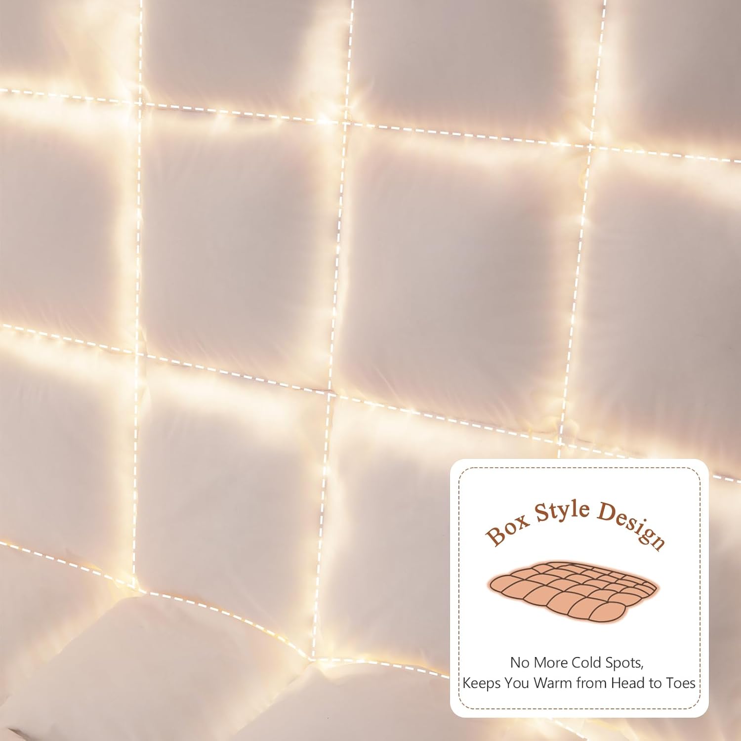 DWR Luxury King Size Down Comforter, 50% Real Down Filled, Ultra-Soft Cotton Blend, Medium Weight for All Season, Hotel Style Duvet Insert with Ties (106x90 Inches, White) - Image 2