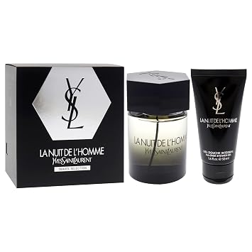 La Nuit De LHomme by Yves Saint Laurent for Men - 2 Pc Gift Set 3.3oz EDT Spray, 1.6oz Shower Gel