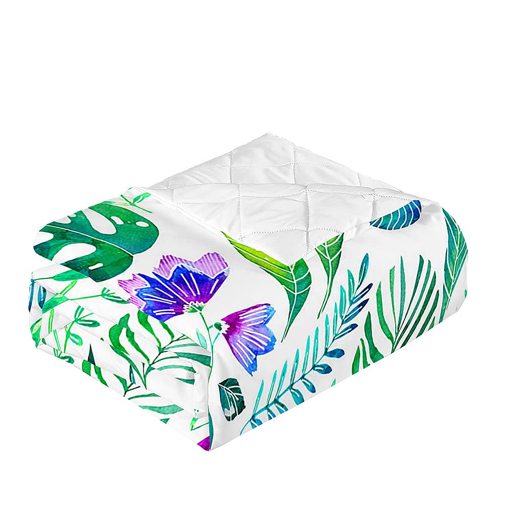 Surwin Couvre Lit Matelassé Pour 1/2 Personnes, Impression Cosmétique