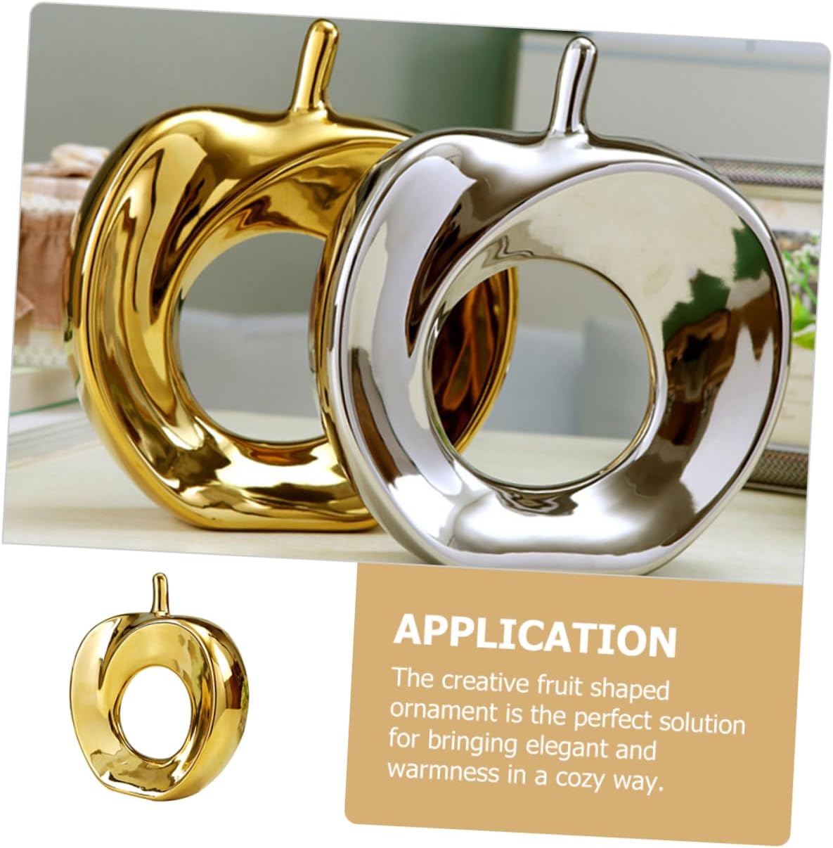 Hollow Porcelain Fruit Ornament for Home Decor Artistic Miniature Apple Figurine Elegant Desk Decoration for Office Living Room Friends and Family