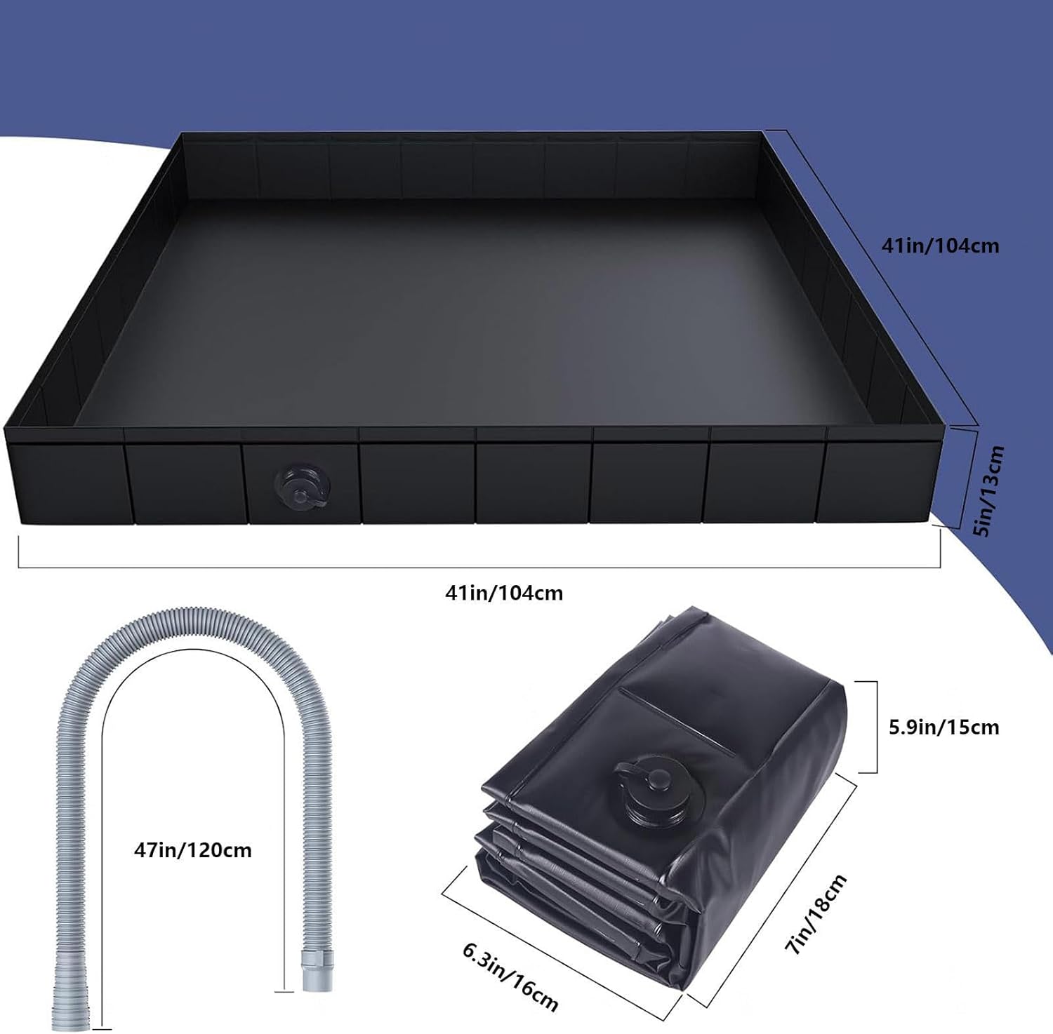 Portable Shower Pan, with Drain Pipe Shower Base, Portable Outdoor Shower Mats for Outside Shower for Outdoor,Camping,Beach, Caravan and Shower Stall