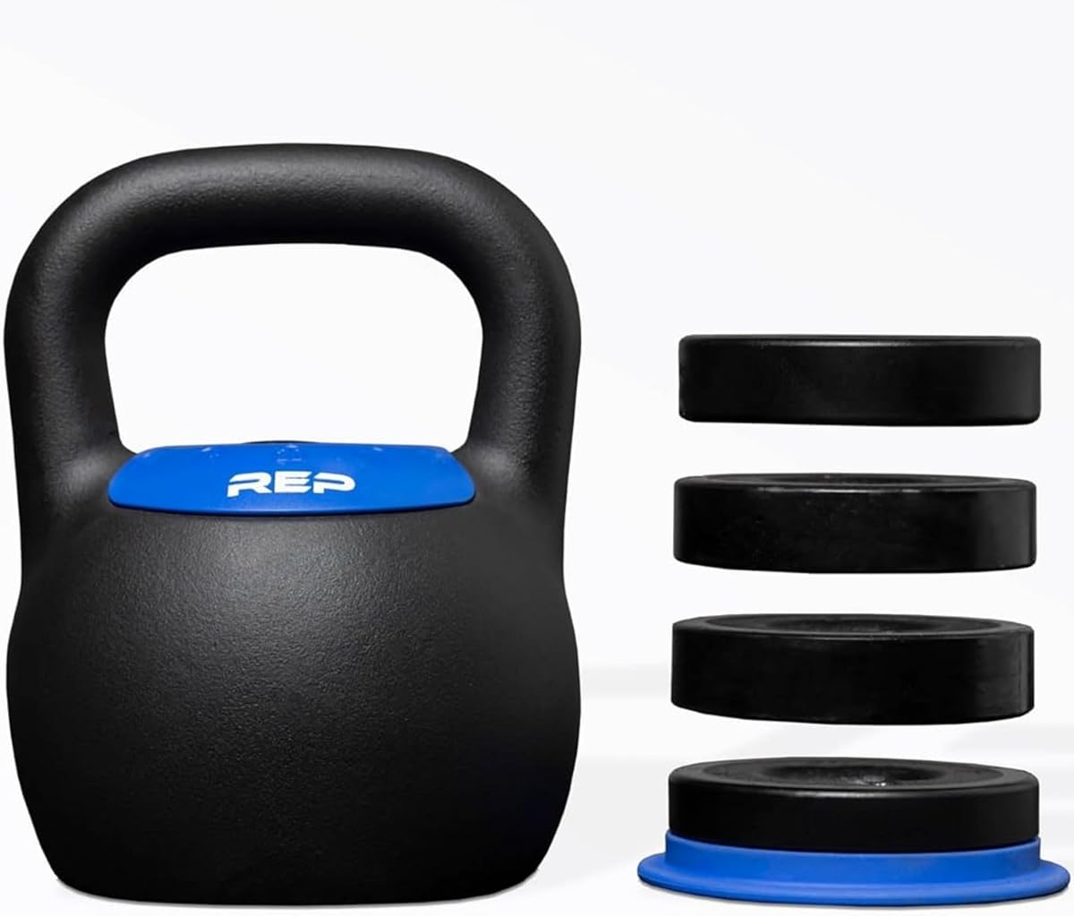 Pesa rusa ajustable Rep Fitness | Juego de pesas para gimnasio en casa | Equipo de entrenamiento de fuerza para hombres y mujeres | Campana de acero compacta con mango ergonómico | Opciones variables de 20 a 40 lb (9 a 18 kg)