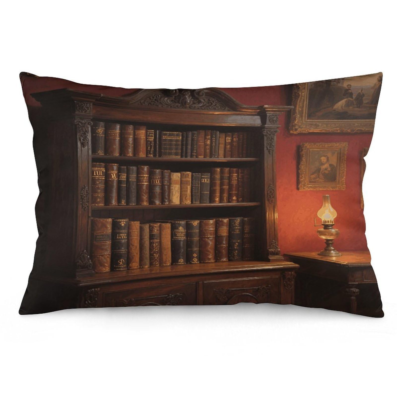 Bookshelf Throw Pillow Cover Soft Pillow Case Decorative Lumbar Pillow Cover Cozy Throw Pillowcase Polyester Rectangular Cushion Case Decor for Couch Sofa Bed