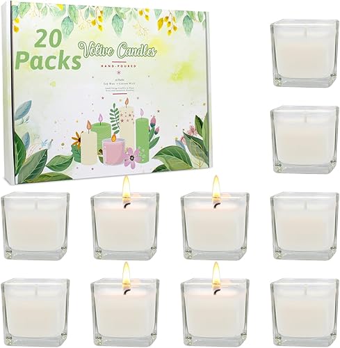 Velas votivas rellenas de cristal naranja con aroma a calabaza de Halloween, velas pequeñas de cera de soja de 2.0 pulgadas para aromaterapia