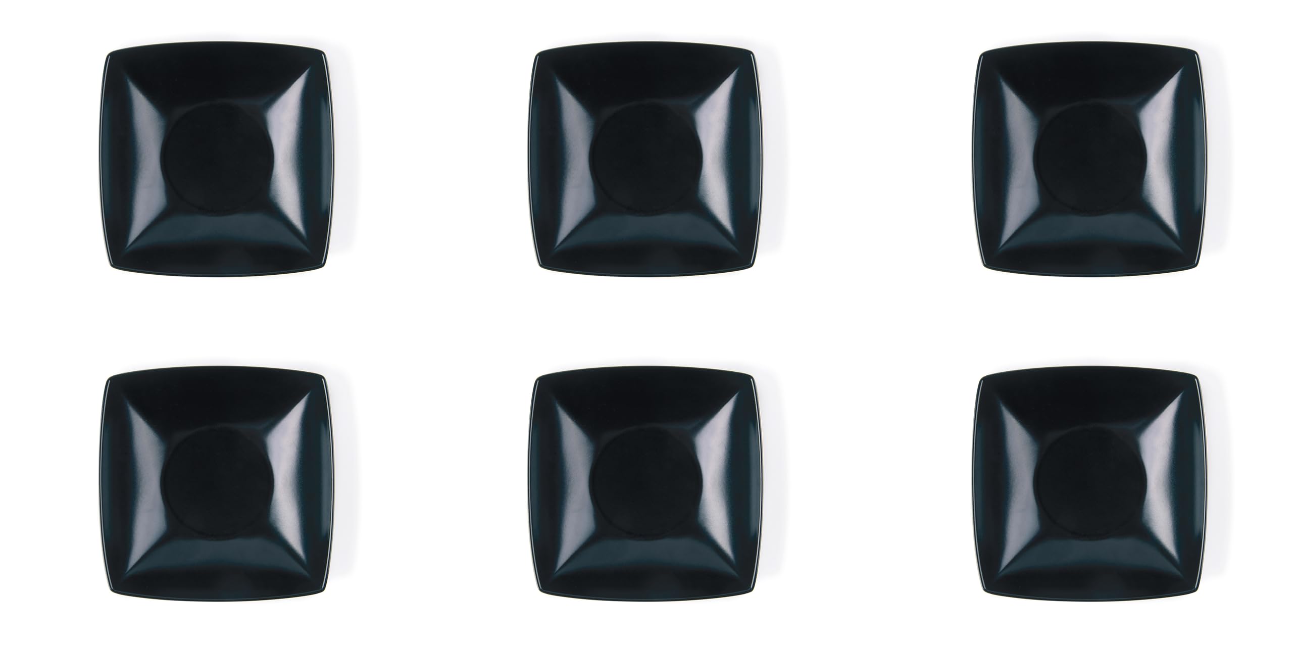 Excelsa Eclipse - Juego de 6 platos hondos cuadrados de cerámica, negro mate