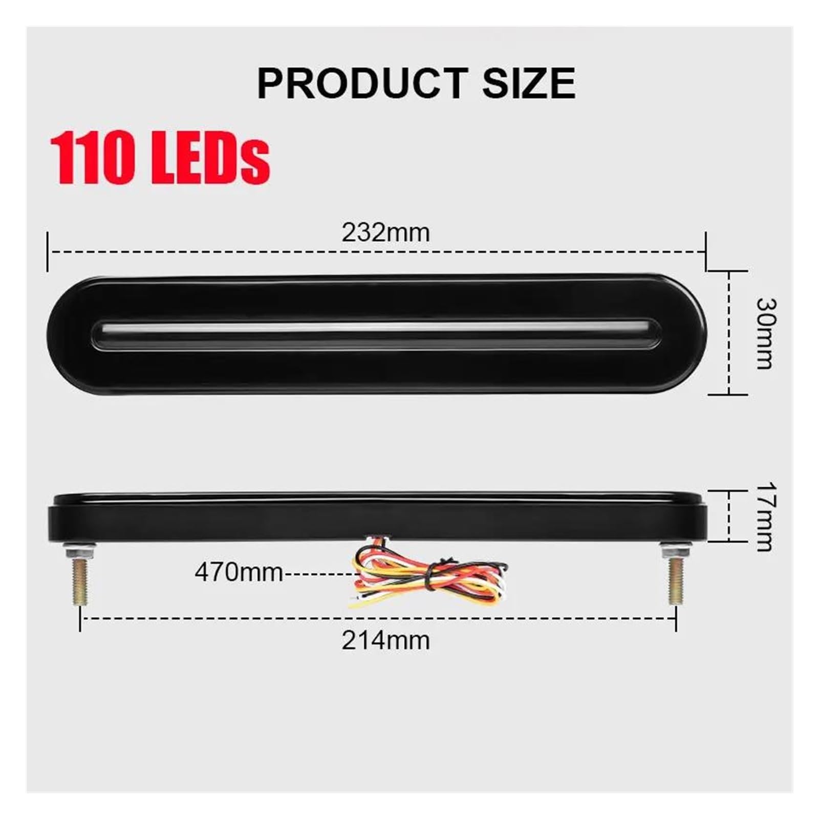 Piloto Trasero Luz LED Freno Trasero 3 En 1 12V Y 24V Luz LED Remolque Luces Traseras Coche Lámpara Señal Giro Camión Lámpara Flash Parada Trasera ATV Resistente Al Agua Piloto Posterior ( Size : F )
