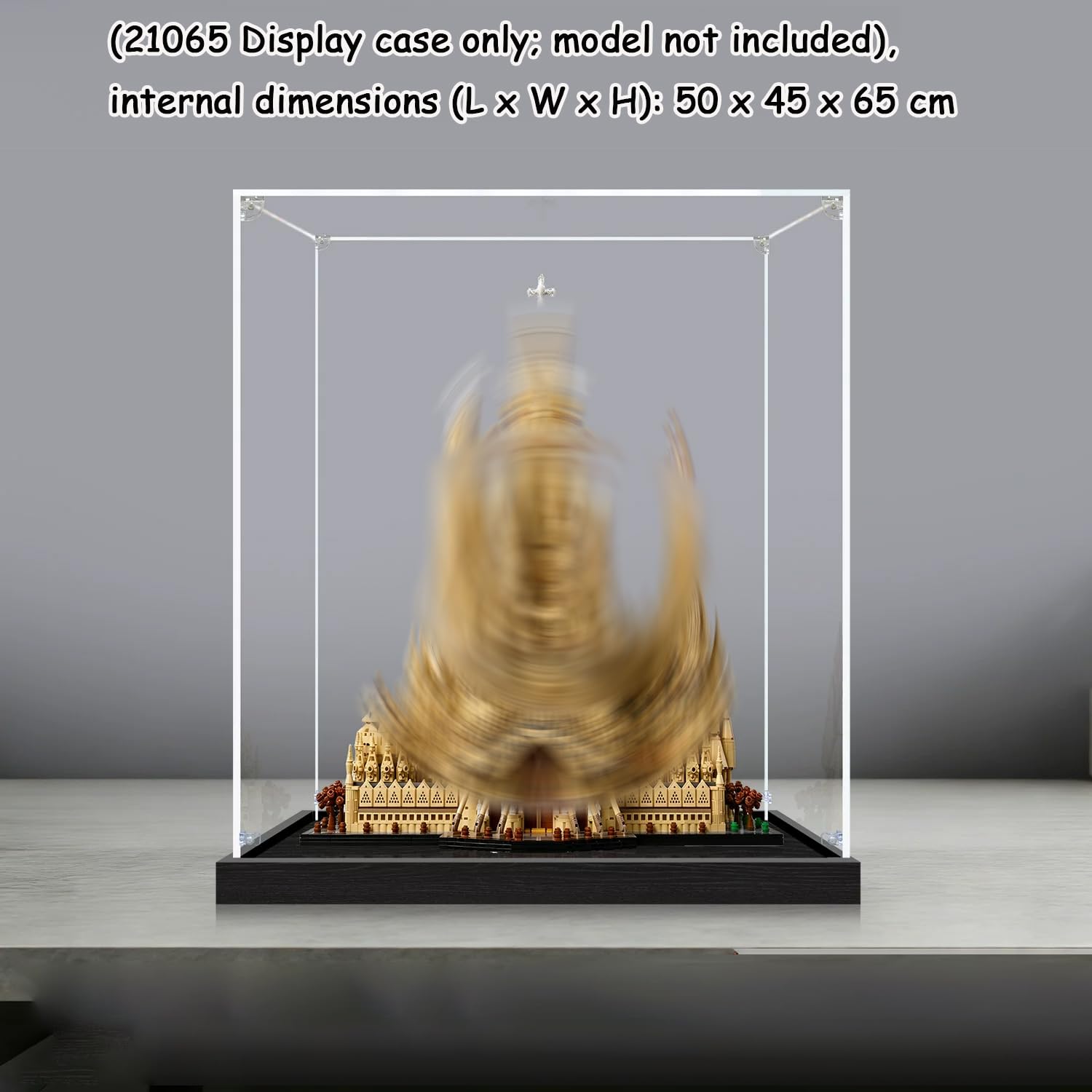 Przezroczysta akrylowa gablota do modelu lego 21065 Sagrada Família, akrylowe pudełko ekspozycyjne z pleksiglasu, pyłoszczelna witryna, ochrona przed promieniowaniem UV, niestandardowy zestaw 21065