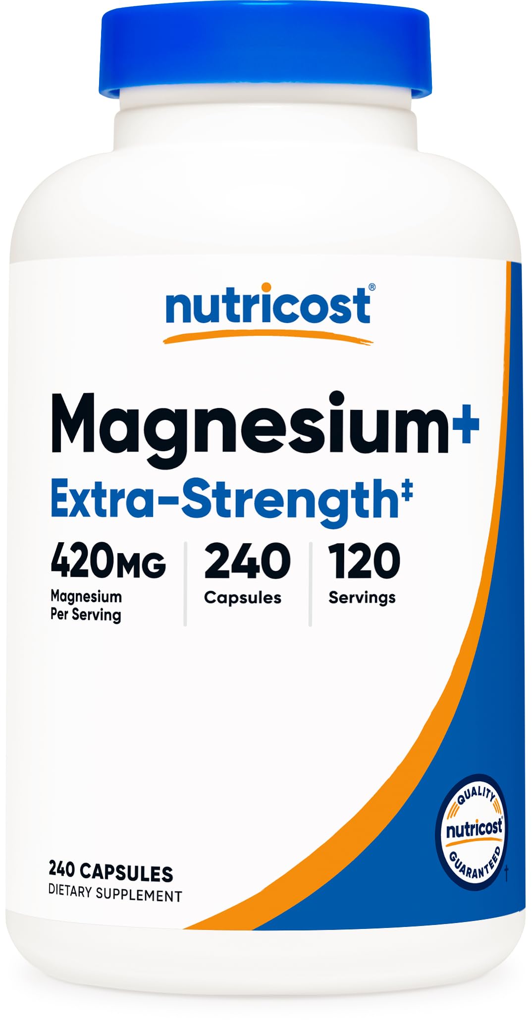 Nutricost Magnesium+ Extra Strength 420mg, 240 Capsules - 120 Servings. Magnesium Oxide and Glycinate - Non-GMO, Gluten Free, Vegan Friendly