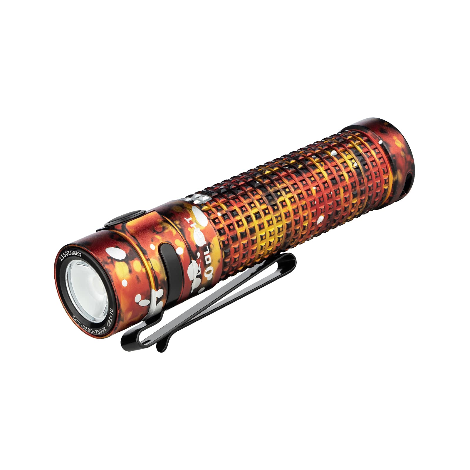 OLIGHT S2R II 1150 Lumens EDC Flashlight USB Magnetic Rechargeable Torch Light Equipped with Variable-output Side Switch and Dual Direction Pocket Clip for Search,Hiking,Camping (Lava Camouflage)