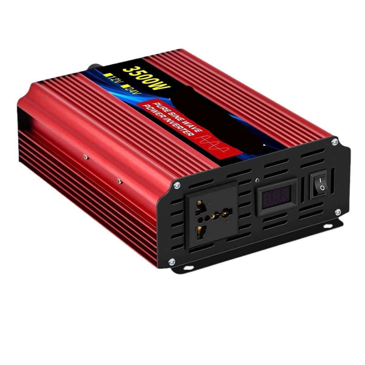 Mikroinwerter, 1600W/2200W/3000W/4000W Czysta fala sinusoidalna Inwerter DC do AC 50Hz Inwerter mocy Ładowarka Konwerter Adapter Gniazdo(12V 2200W/6000W)