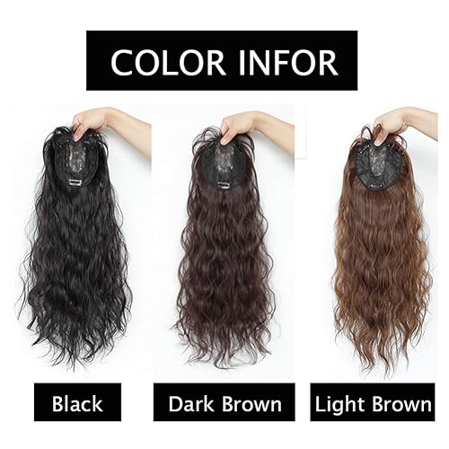 Miniatura 6 de Pinza de pelo Snythetic de 24 pulgadas de largo con flequillo, cabello completo, rizado, ondulado, negro