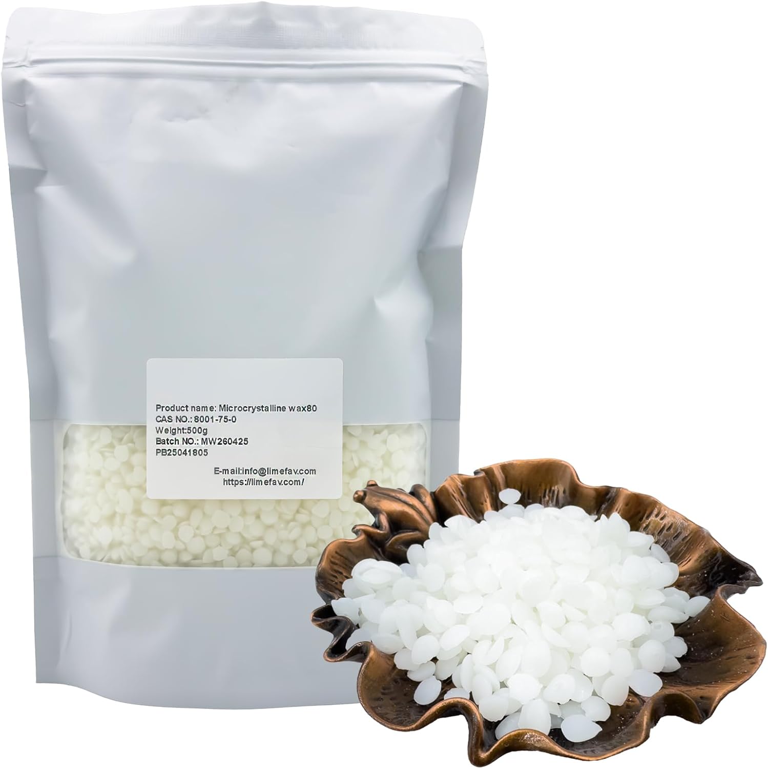 LimeFav Microcrystalline Wax (Ceresine Wax), Polishing Wax, Microcrystalline Wax80, Can Protect Metal, Wood Surface, Leather and Floor CAS NO.: 8001-75-0(500g/17.6oz)