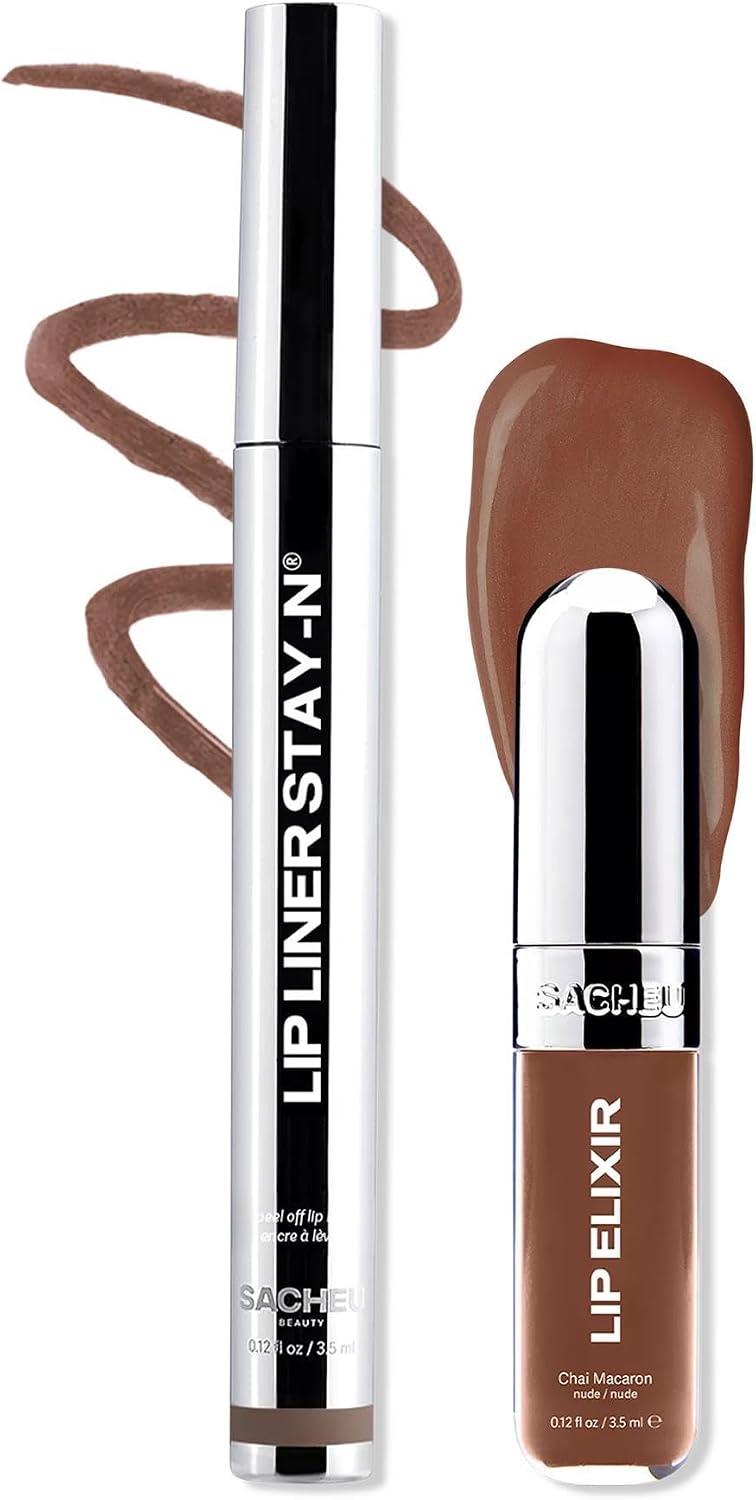 SACHEU BEAUTY Sacheu Stay-n Nude Duo Uzun Süre Kalıcı Dudak Şekillendirme ve Parlaklık Seti 2x3.5ML, 850055191945