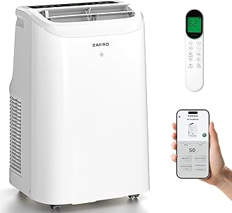 10000 BTU Portable Air Conditioners (6000 BTU SACC), AC Unit for Bedroom with Drainage-free Cooling, Fan & Dehumidifier, 47dB Quiet, 24H Timer, APP Control/Remote/LED Display