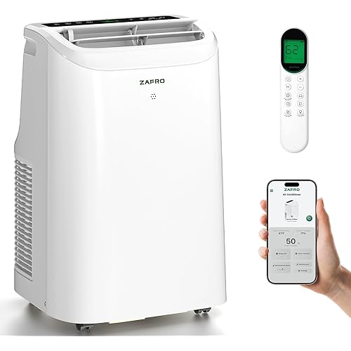 ZAFRO Portable Air Conditioners, 10000 BTU (6000 BTU SACC), Portable AC with Drainage-free Cooling, Fan & Dehumidifier, Smart AC Unit with APP/Remote, 47dB Quiet, 24H Timer for Living Room, Bedroom