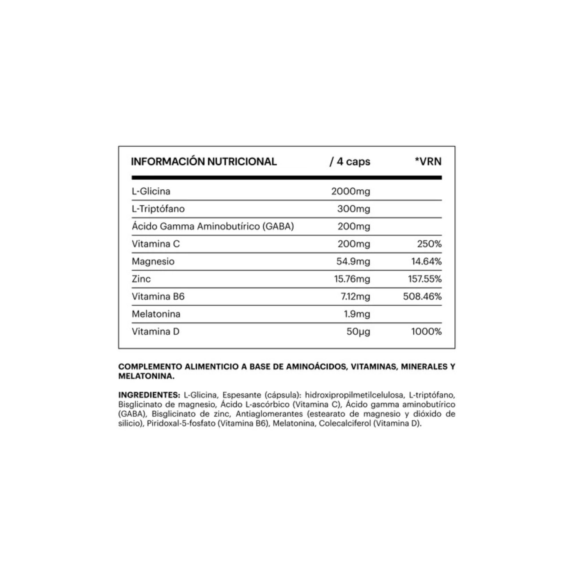 Melatonina Pura 1.9 mg con Magnesio + Triptófano + Vitaminas B6 D C Zinc Suplemento Vegano 120 Cápsulas para el Sueño