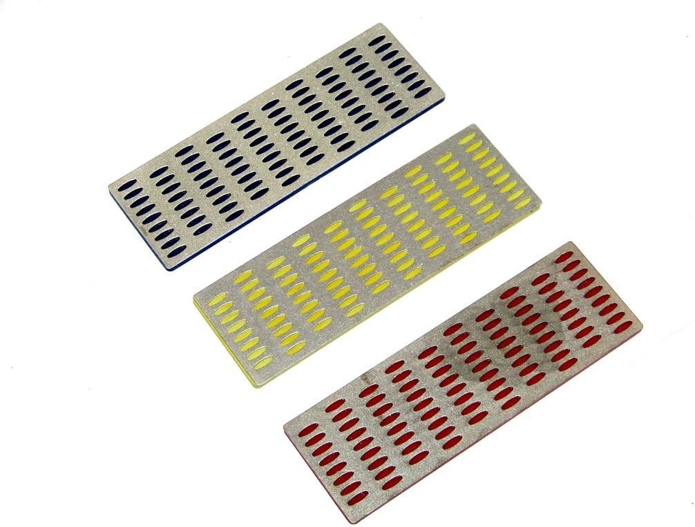 MTP 3 Pcs LARGE 2" x 6" Diamond Sharpening Stone Plate Block Kitchen Knife Sharpener