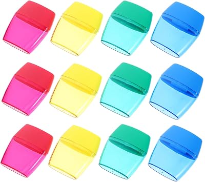 12 Pack Double Hole Pencil Sharpener Plastic Manual Handheld