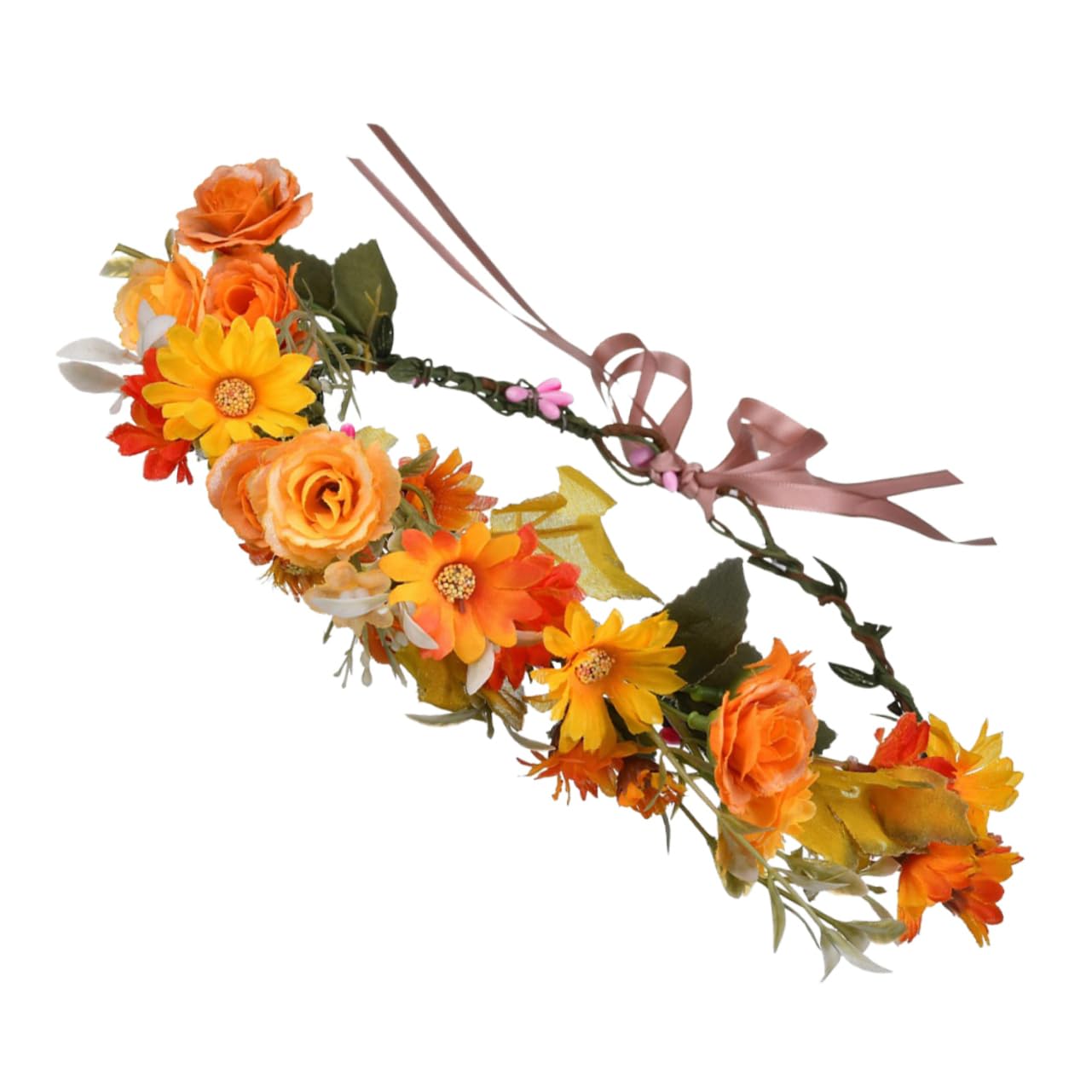 FRCOLOR 3stücke Brautkranz Haarreifen Aus Kunstblumen Orangefarbener Hochzeits Haarschmuck Für Damen Für Partys Bühnenaufführungen Festliche Anlässe Attraktives Accessoire Für