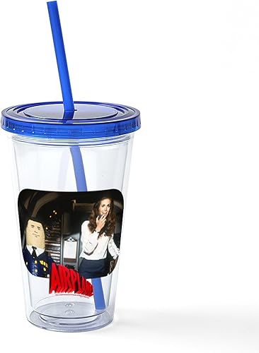 CafePress Airplane! Otto The Autopilot 16 oz Insulated Straw Tumbler with Lid