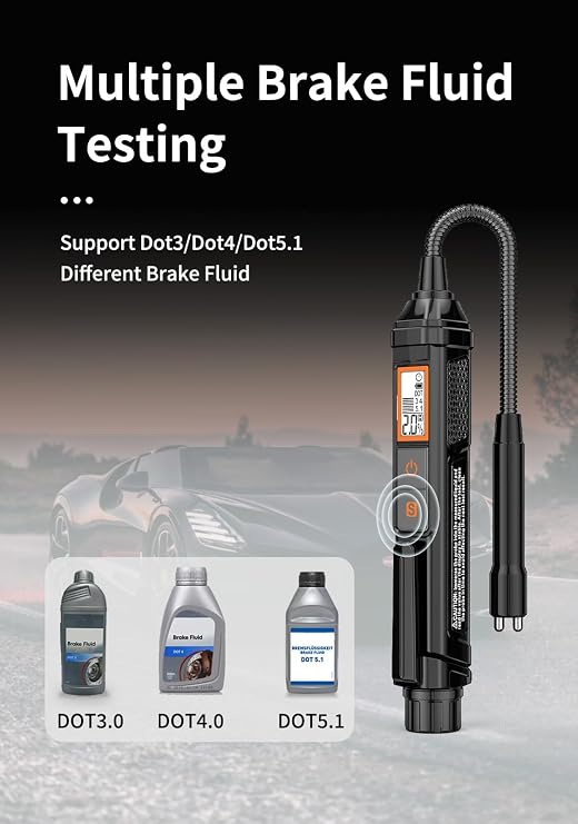 NC Brake Fluid Tester Pen Brake Fluid Test Strips, Calibrated for DOT3 DOT4 DOT-5.1 Brake Fluid