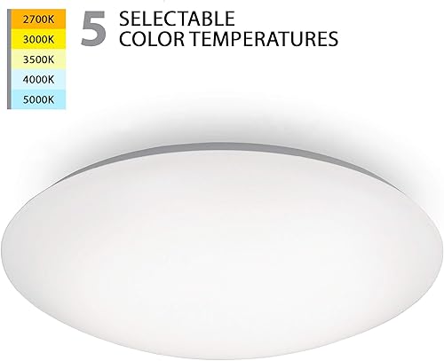 Miniatura 5 de WAC Lighting, Glo Energy Star LED de 16 pulgadas, montaje empotrado, 5-CCT seleccionable, 2700K-3000K-3500K-4000K-5000K en blanco
