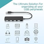 USB Hub,4 Port USB Adapter USB Splitter,Multi USB Port Expander for iMac Pro, MacBook Air, Mac mini/Pro, Surface Pro, Notebook PC, Laptop, USB Flash Drives and Mobile HDD (4 in 1 30cm)
