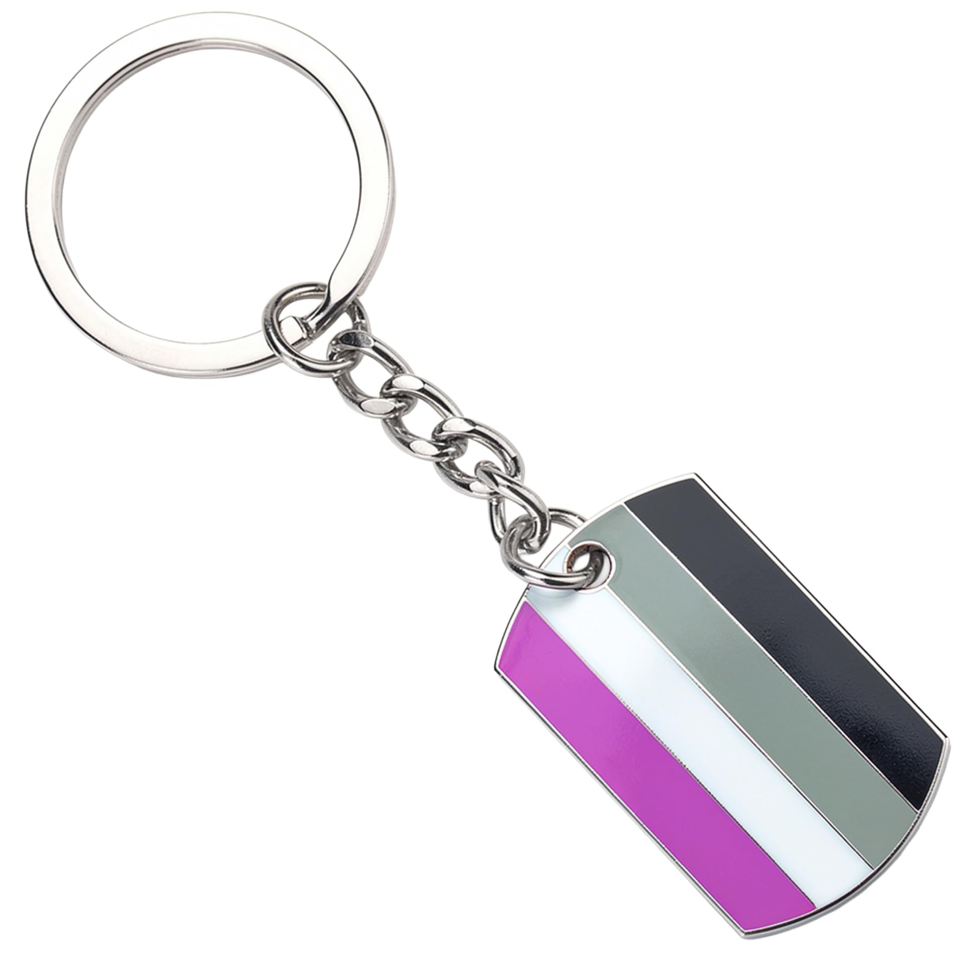 Panda Loco Unisex Asexual Pride Lgbtqi+ Flag Dog Tag Keychain (Asexual)