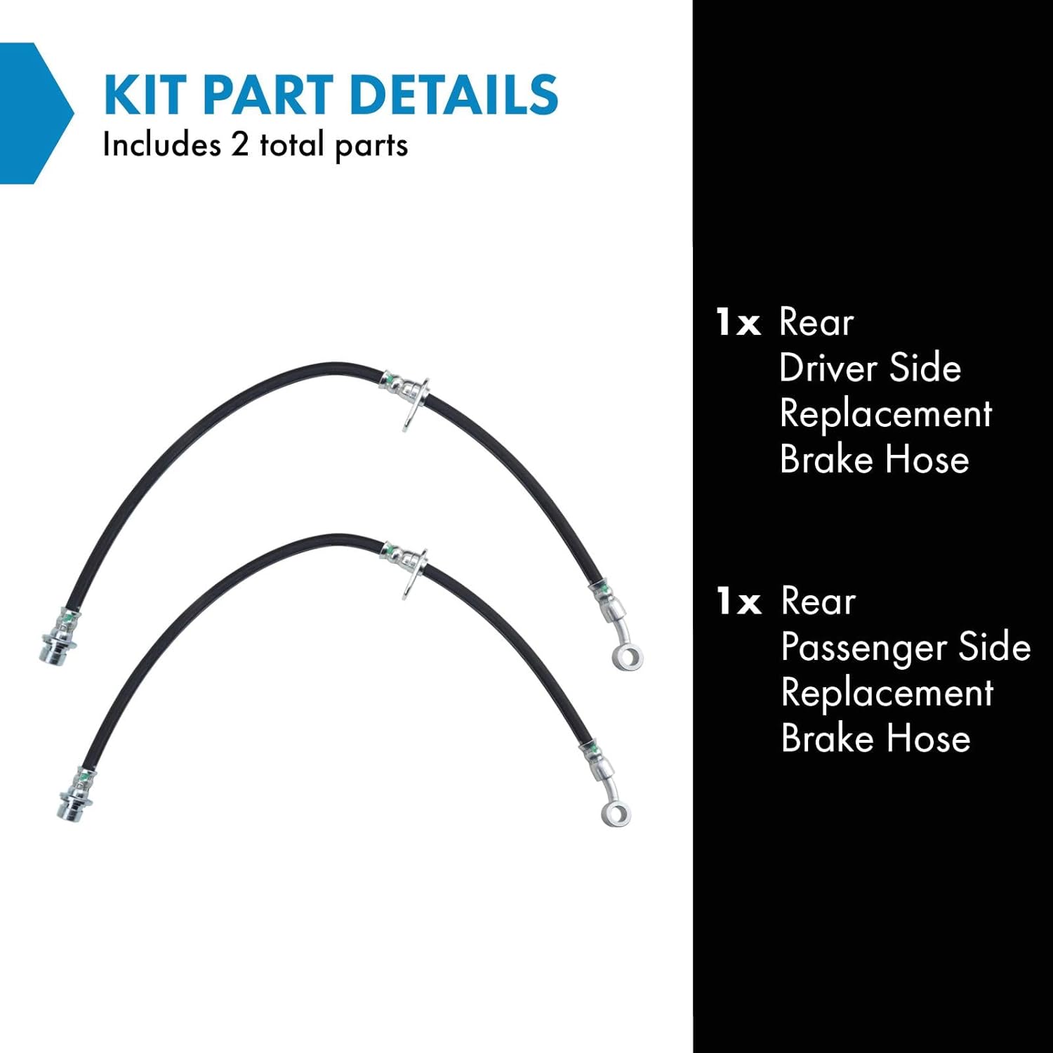 TRQ Brake Hose Set Compatible with 2011-2017 Honda Odyssey