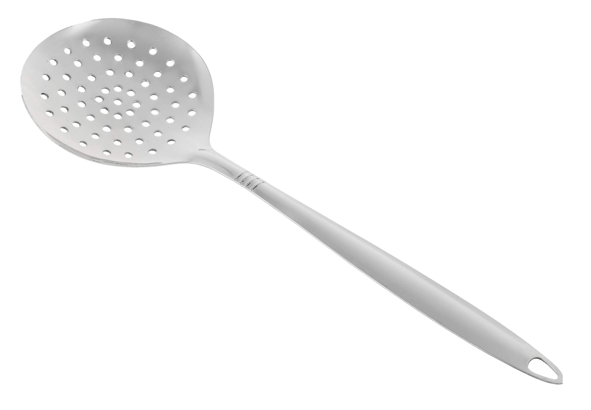 Handheld Stainless Steel Slotted Spoon Skimmer - Cooking Skimming Ladle Kitchen Utensil - Metal Cooking Strainer with Handle