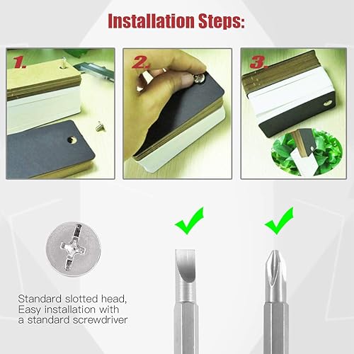 Miniatura 6 de Hilitchi Juego de 50 tornillos Phillips Chicago M5 x 1378in kit surtido de tornillos para encuadernación para álbumes de fotos encuadernación de